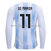 Camisetas De Futbol Selección Argentina Copa Mundial 2018 Di Maria 11 Primera Equipación Manga Larga..